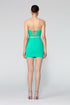 Mini 'V' Decollete Stone Detailed Mini Dress